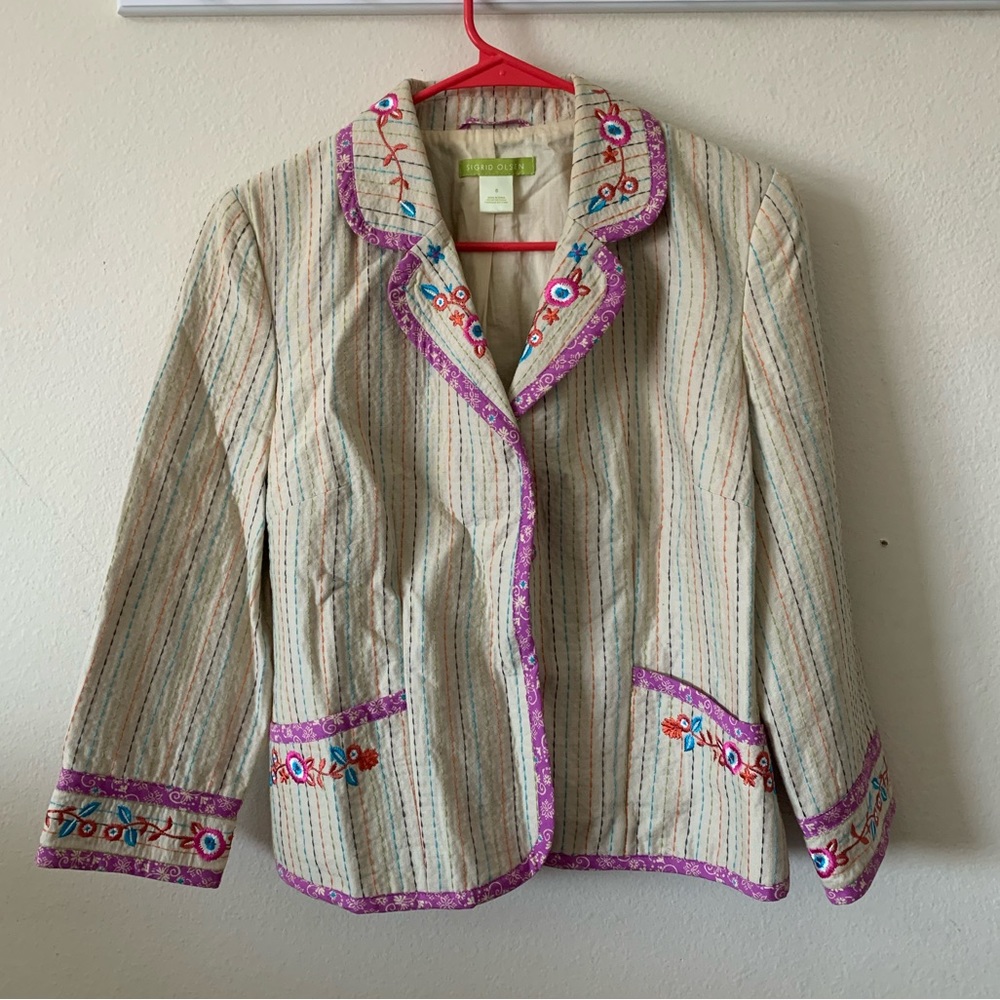 Sigrid Olsen Embroidered Cotton blazer/jacket | 6